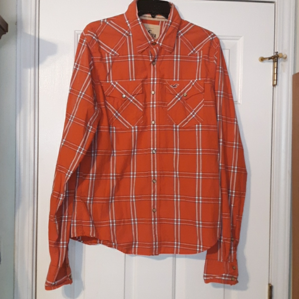 Mens Hollister snap button down shirt